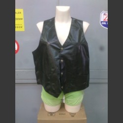 Black leather vest XL