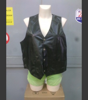 Black leather vest