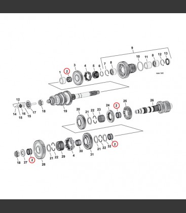 NEEDLE BEARING, MAIN & COUNTER SHAFTS