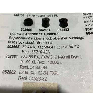 Shock absorber rubbers