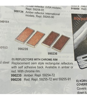 Reflector rectangular amber