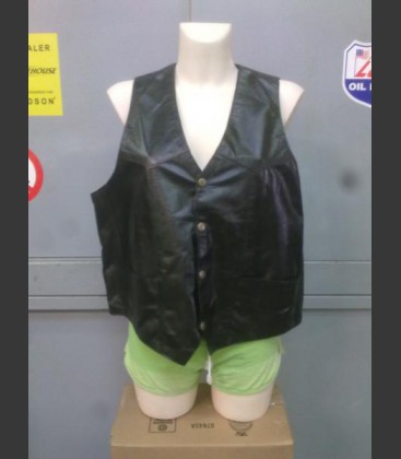 Black Leather vest Large